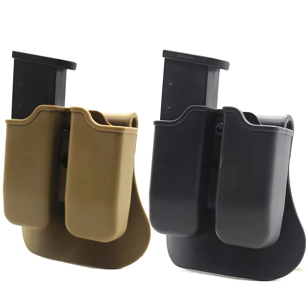 Tactical Double Magazine Holster Universal 9mm .40 Caliber Stack Mag Holder with 1.5 2 Inches Belt