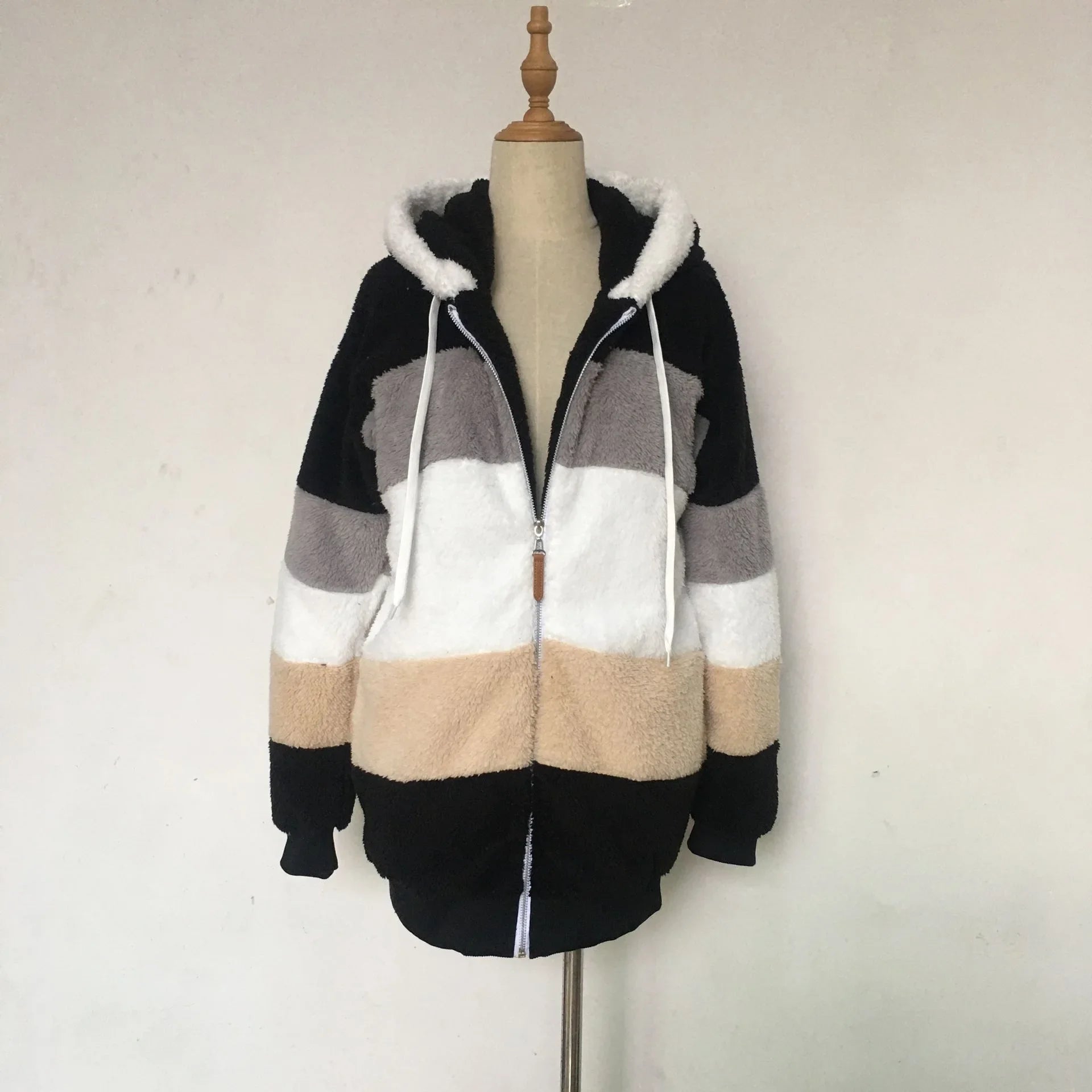 Oversized jas voor dames, herfst/winter, warme, zachte capuchon met capuchon
