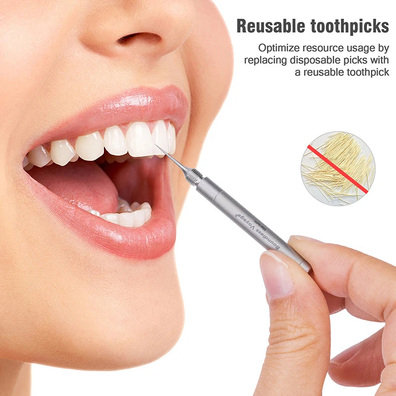 Boundless Voyage Portable Mini Titanium Toothpicks Holder Ear Wax Removal