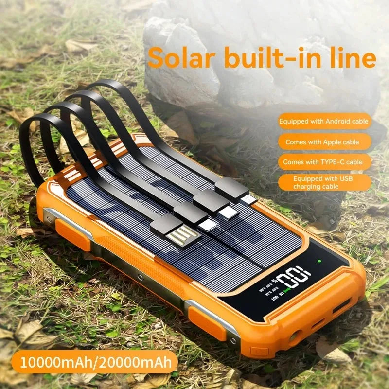 80000mAh Large Capacity Portable Outdoor Solar Mobile Power 4 in 1 Built in