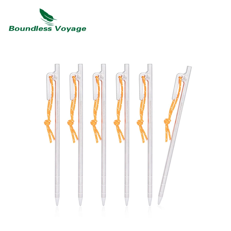 Boundless Voyage Titanium Alloy Tent Pegs Heavy Duty Nails Camping Stakes Hard