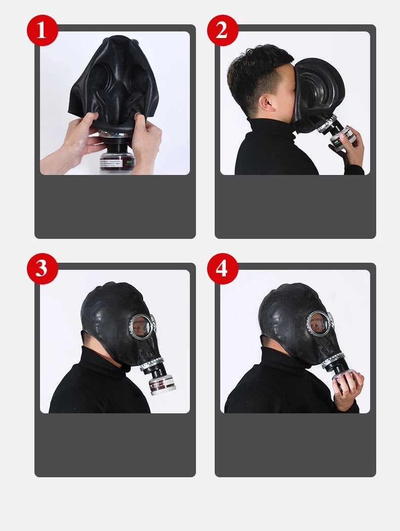 Creative Black Full Face Ghost Gas Mask Respirator Rubber Chemical Prevention