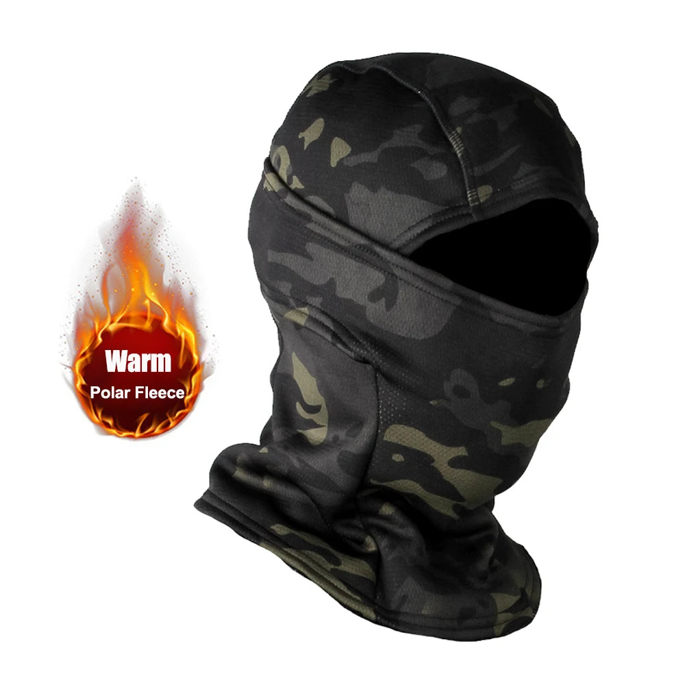 Winter Fleece Warm Camouflage Balaclava Outdoor Cold proof Ski Cycling Full Face