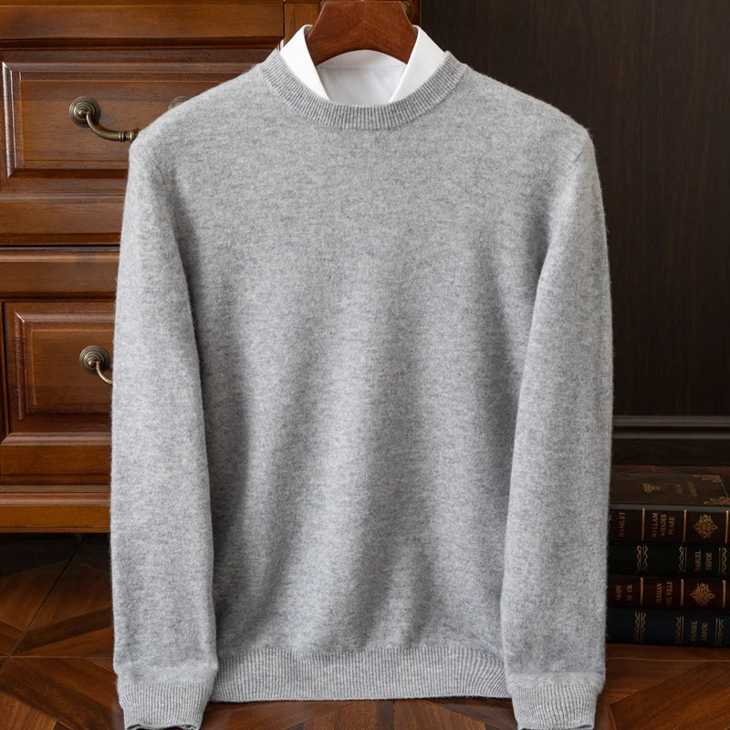 Cashmere Sweater O neck Pullovers Men s Loose Oversized M 3XL Knitted Bottom Shirt Autumn Winter