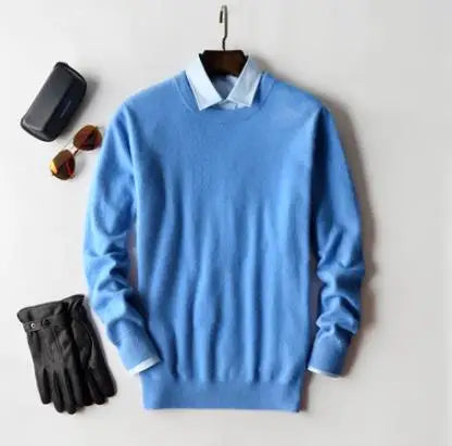 Classic Pullover V Neck Sweater Men Autumn Winter Cashmere Cotton Blend Warm Jumper Clothes Pull