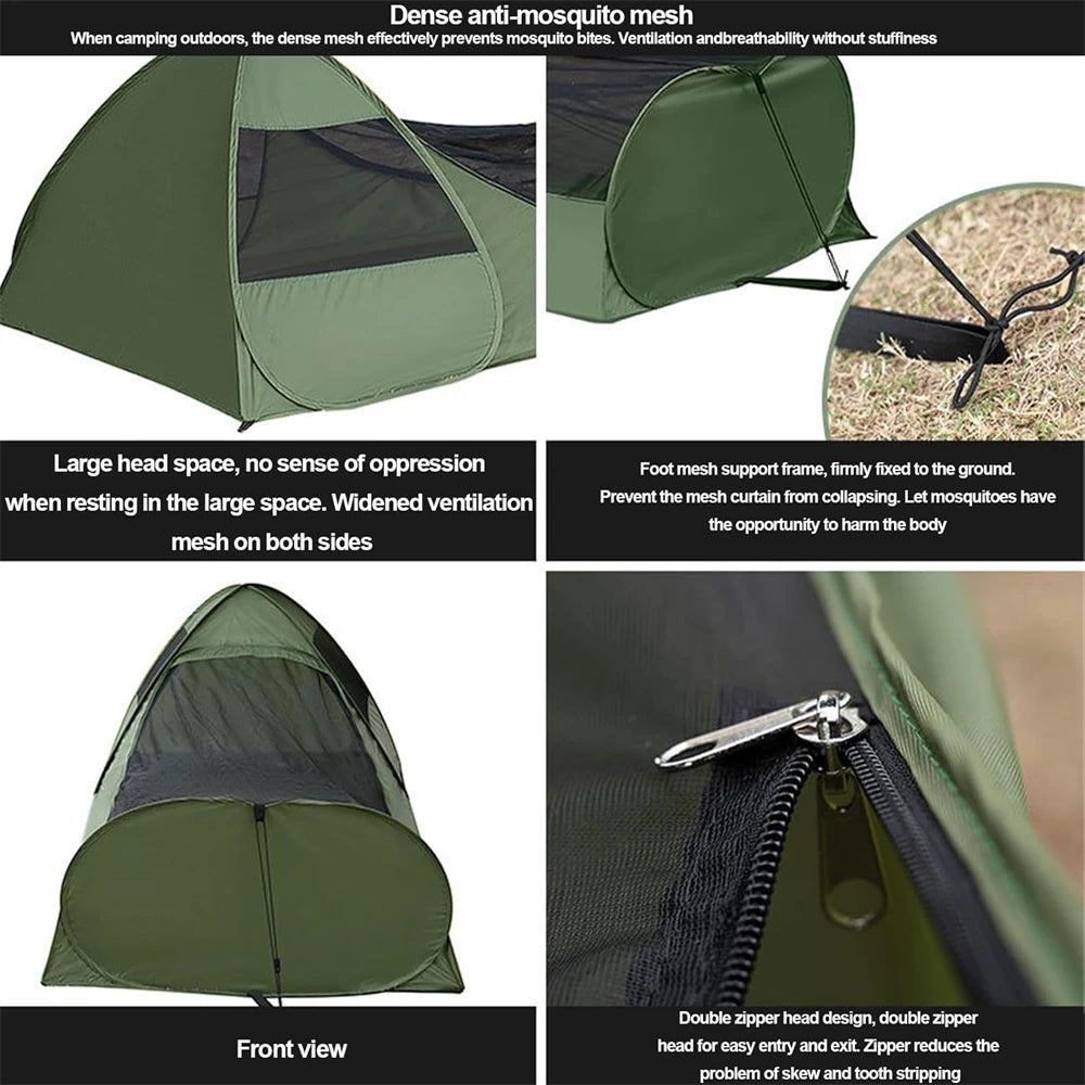Foldable Pop Up Single Tent Portable Camping Tent Canopy Sleeping Net with