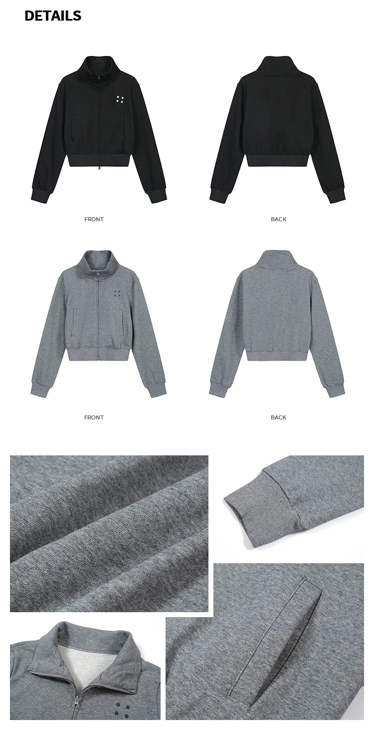 Coltruien voor dames, effen ritsontwerp, chique Koreaanse stijl, eenvoudig