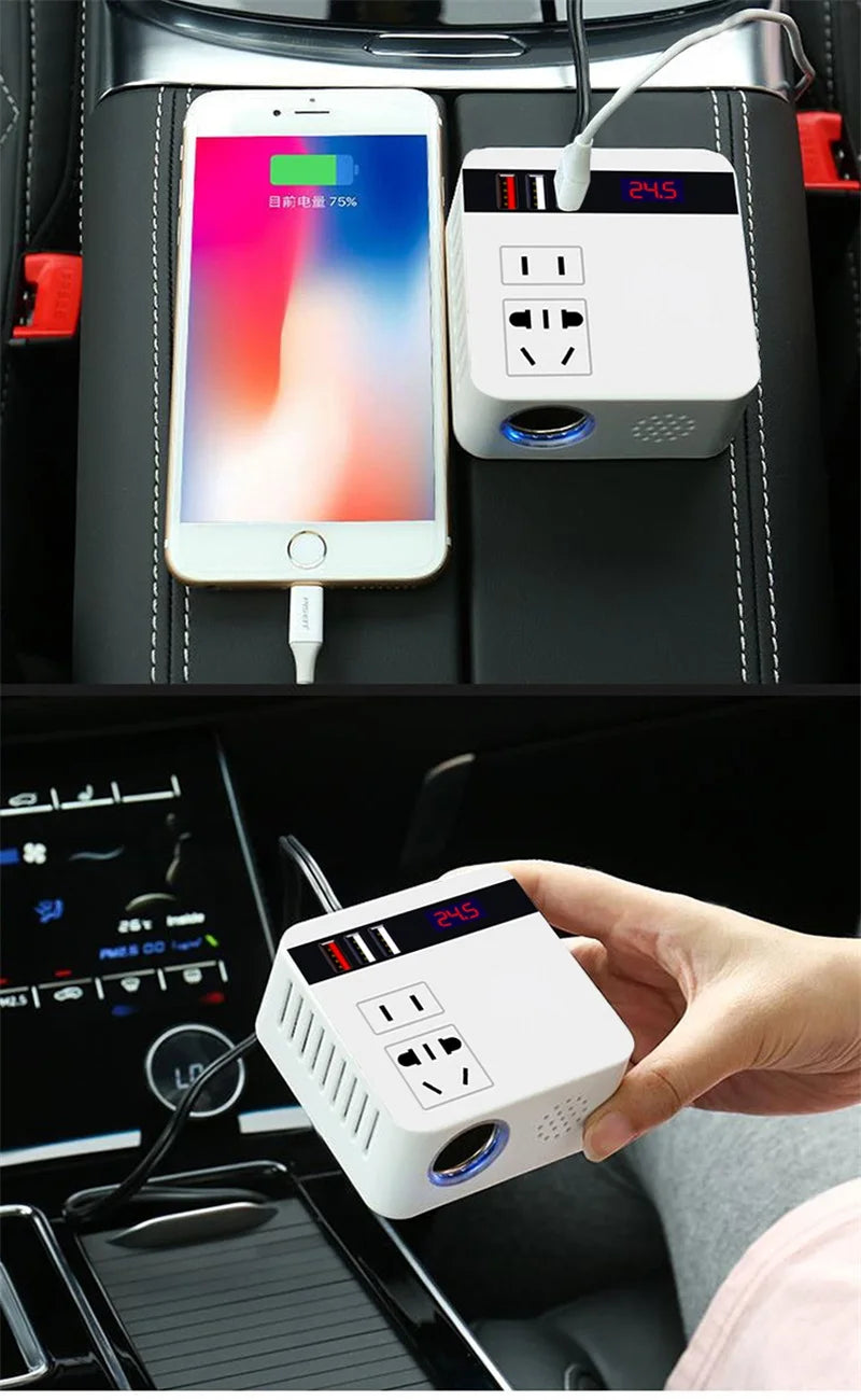 Car Inverter 150w Peak Dc12v 24V to 110v 220v LED Display Sockets Power Inverter