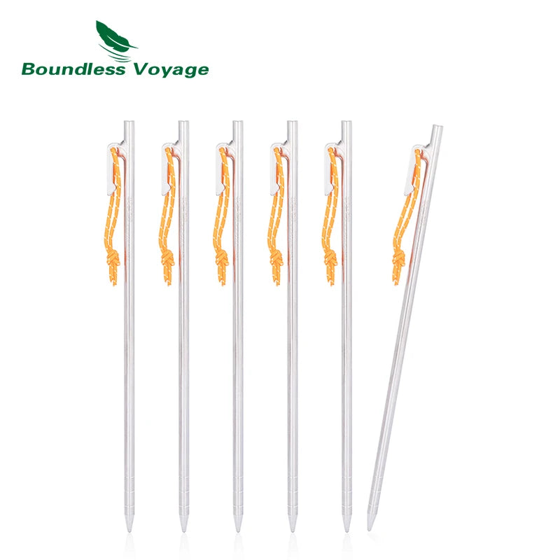 Boundless Voyage Titanium Alloy Tent Pegs Heavy Duty Nails Camping Stakes Hard