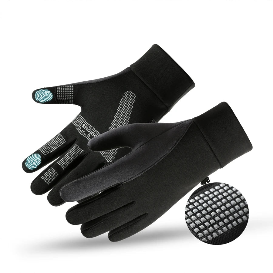 Winterfiets handschoenen voor heren, antislip, touchscreen compatibel, winddichte voering
