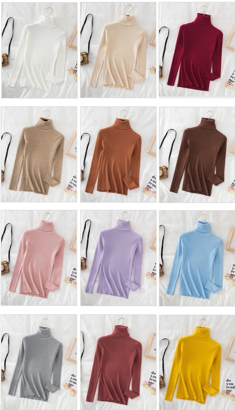 Heliar Dames Turtleneck Trui Gebreide Zachte Truien Kasjmier Truien Basic