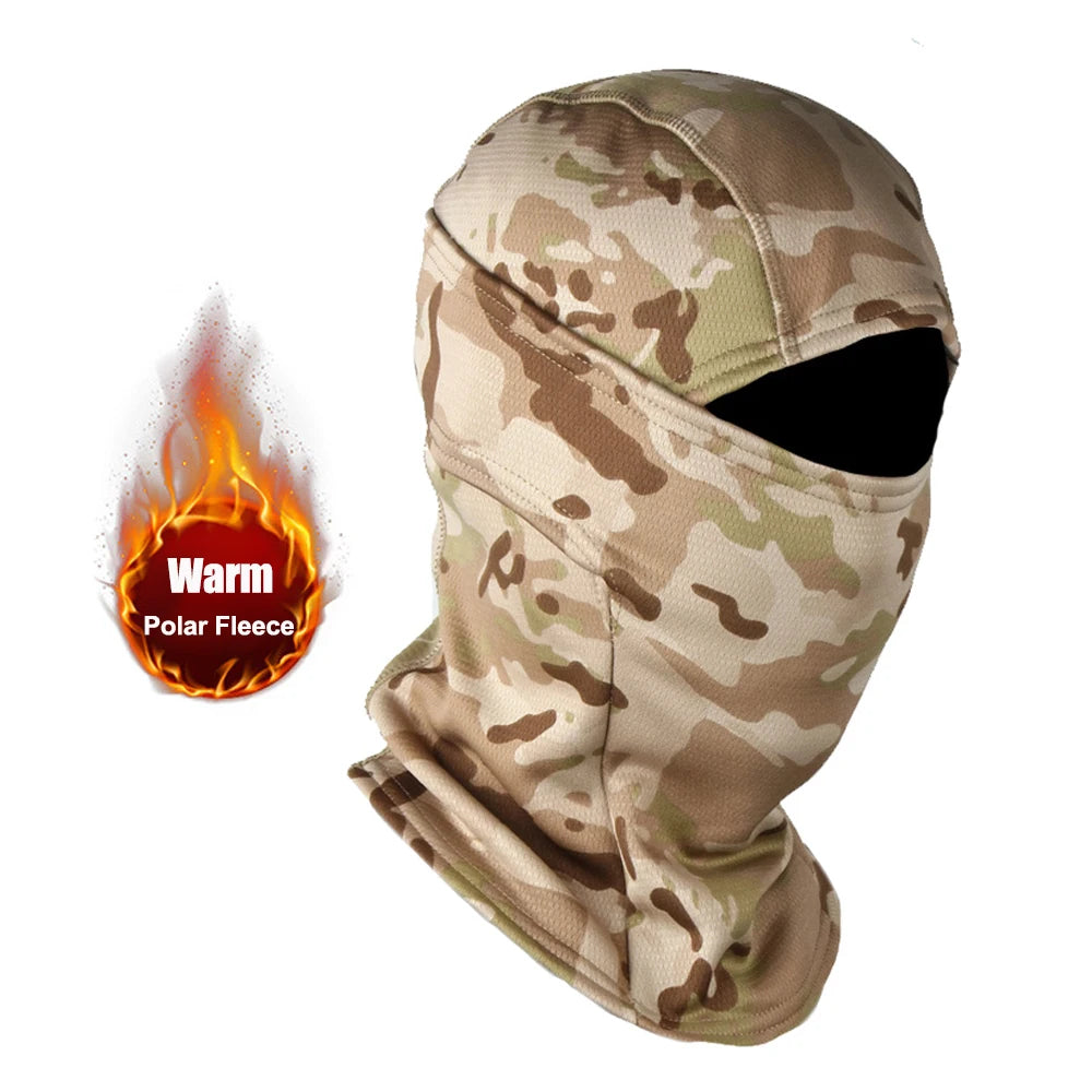 Winter Fleece Warm Camouflage Balaclava Outdoor Cold proof Ski Cycling Full Face