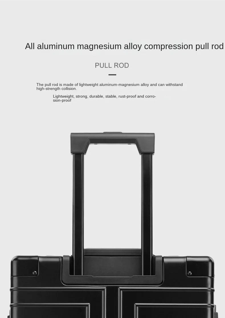 20 24 26 30 Inch Aluminum Trolley Suitcase Waterproof Metallic Cabin Luggage