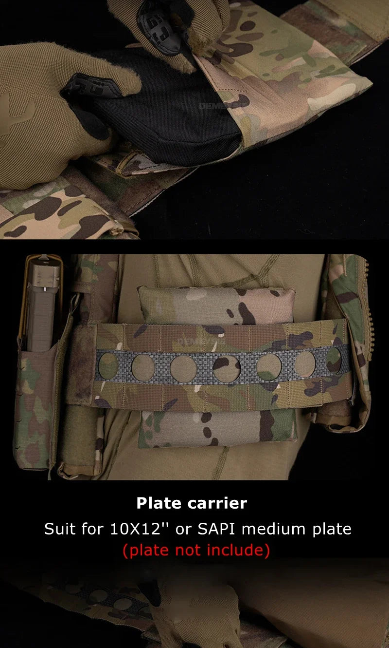 Tactical Vest Airsoft Plate Carrier Military Training Modular Molle System with Triple Magazine