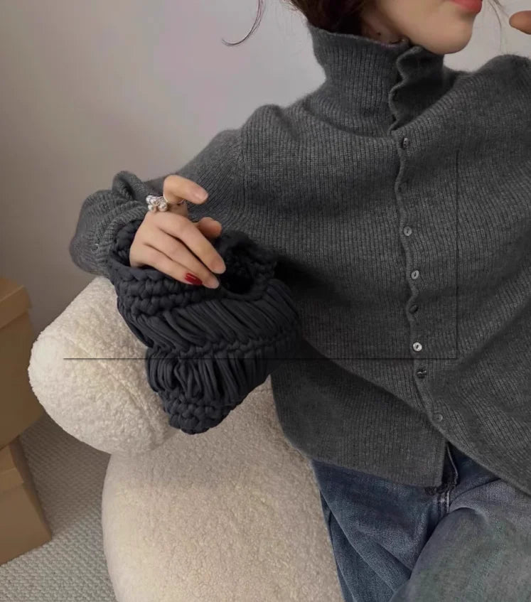 Europese goederen zachte wasachtige kasjmier gebreide cardigan herfst en winter modieus