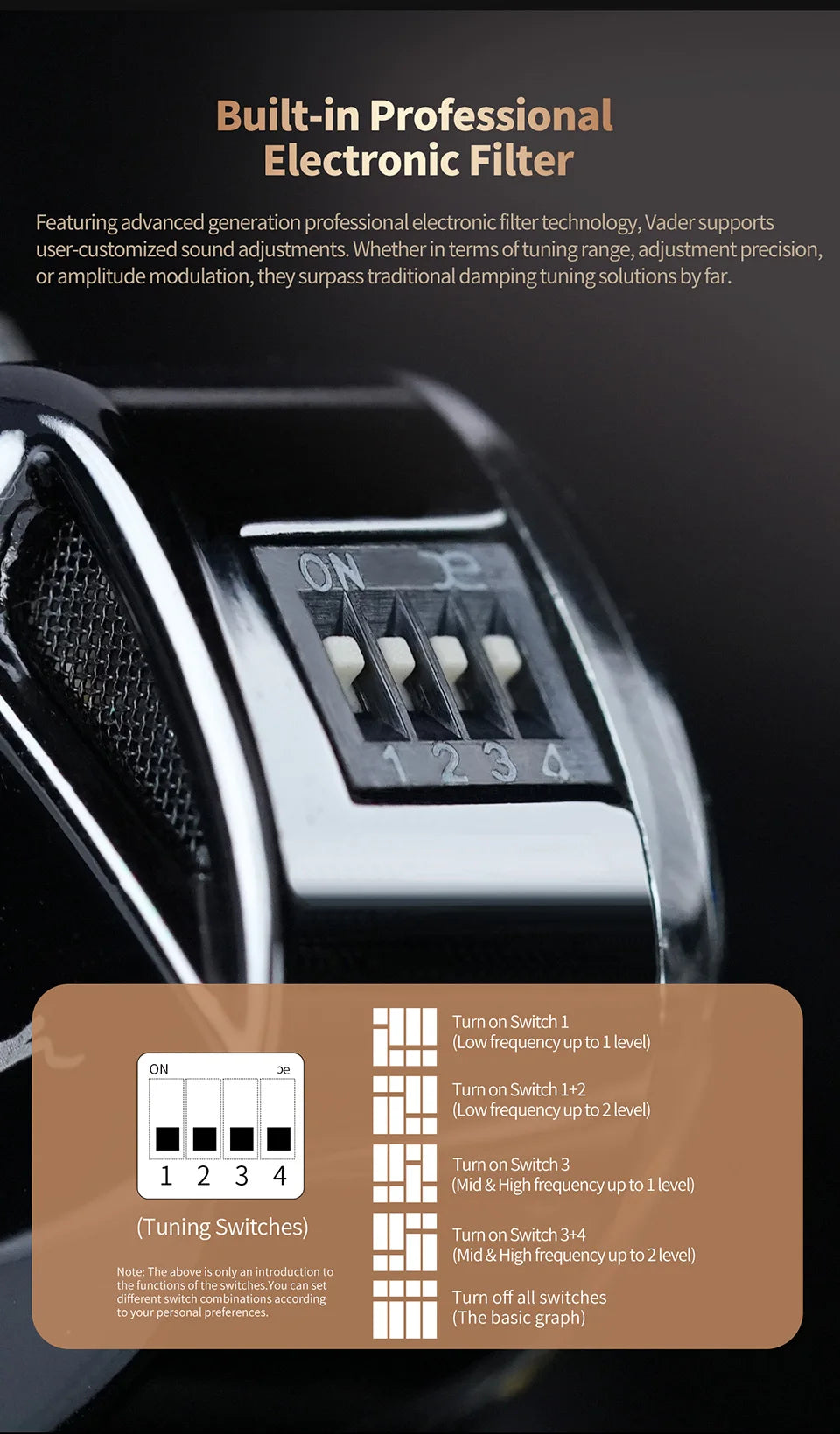 KZ Vader hoofdtelefoonmonitor, high fidelity hoofdtelefoon, aanpasbaar en