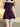 Spicy Girl Solid Purple Short Sleeved Dress Womens Summer Underlay Square Collar