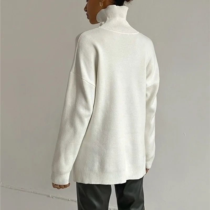 Bornladies Groene coltrui met split dames herfst en winter warm