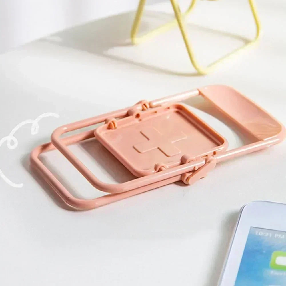 Foldable Mini Phone Holder Desktop Lazy Cellphone Mount Ornament Small Doll