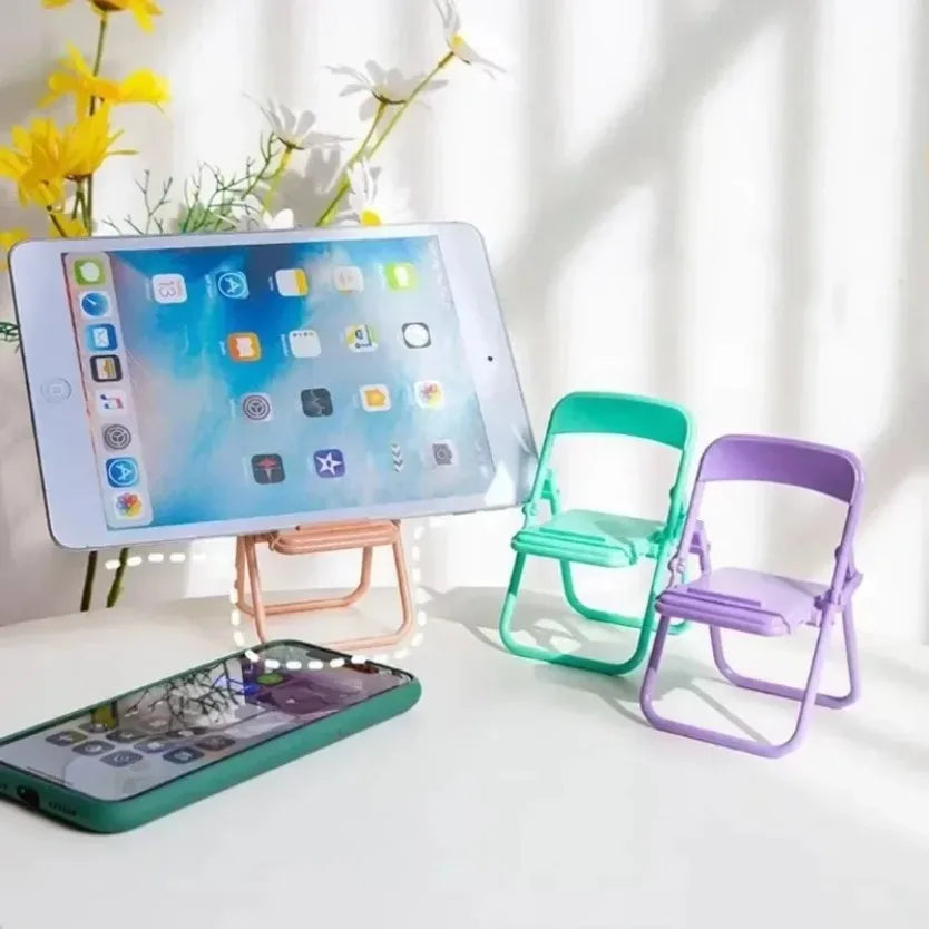 Foldable Mini Phone Holder Desktop Lazy Cellphone Mount Ornament Small Doll