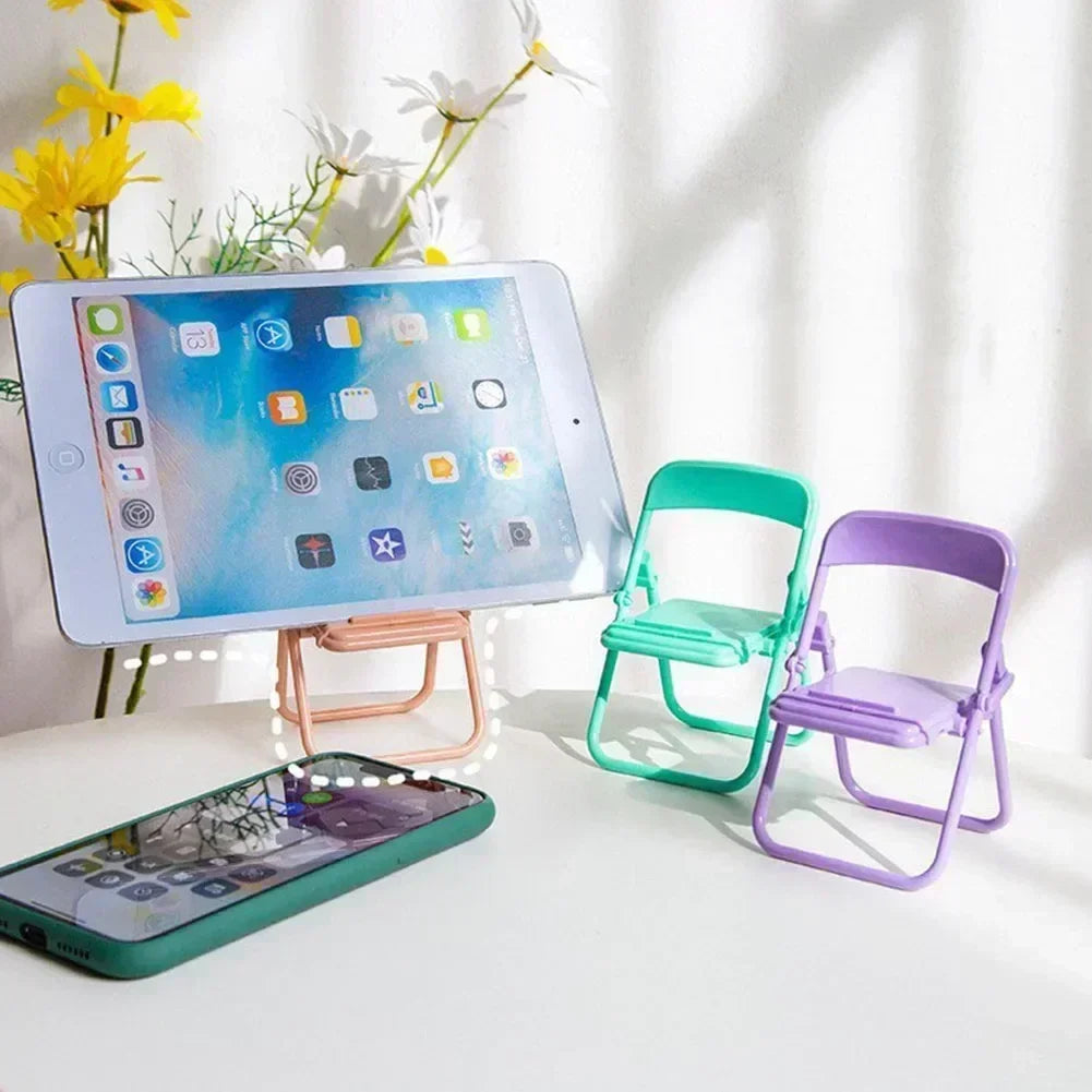 Foldable Mini Phone Holder Desktop Lazy Cellphone Mount Ornament Small Doll