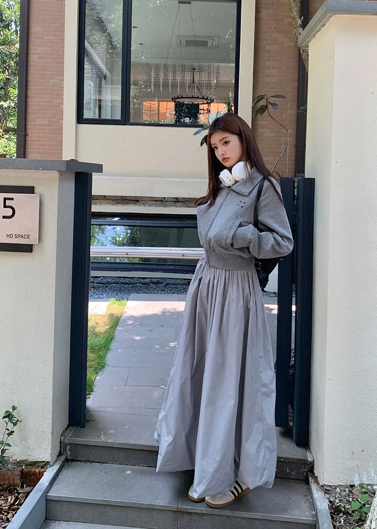 Coltruien voor dames, effen ritsontwerp, chique Koreaanse stijl, eenvoudig