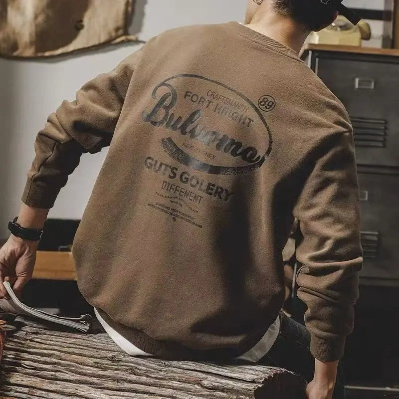 American Sweatshirts in Spring and Autumn Casual Versatile Round Neck Print