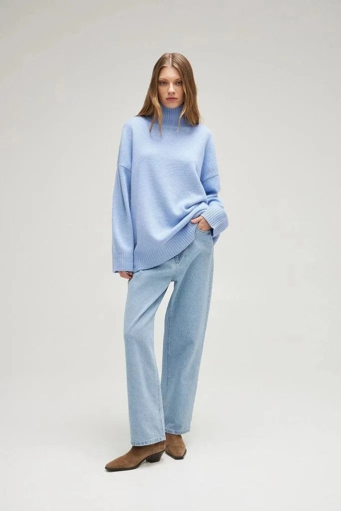 Bornladies Dames Turtleneck Trui Herfst Dikke Warme Trui Tops Winter