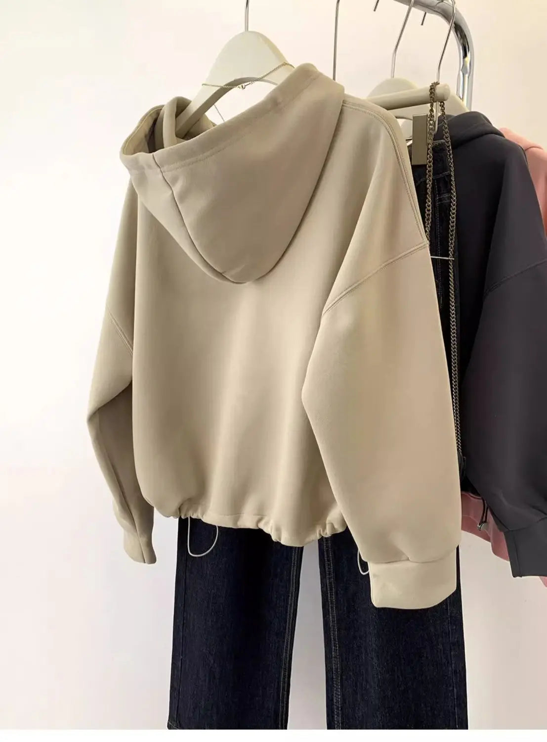 American Retro Hooded Sweatshirt Women in Spring and Autumn Design Feel Loose and Lazy Versatile Top