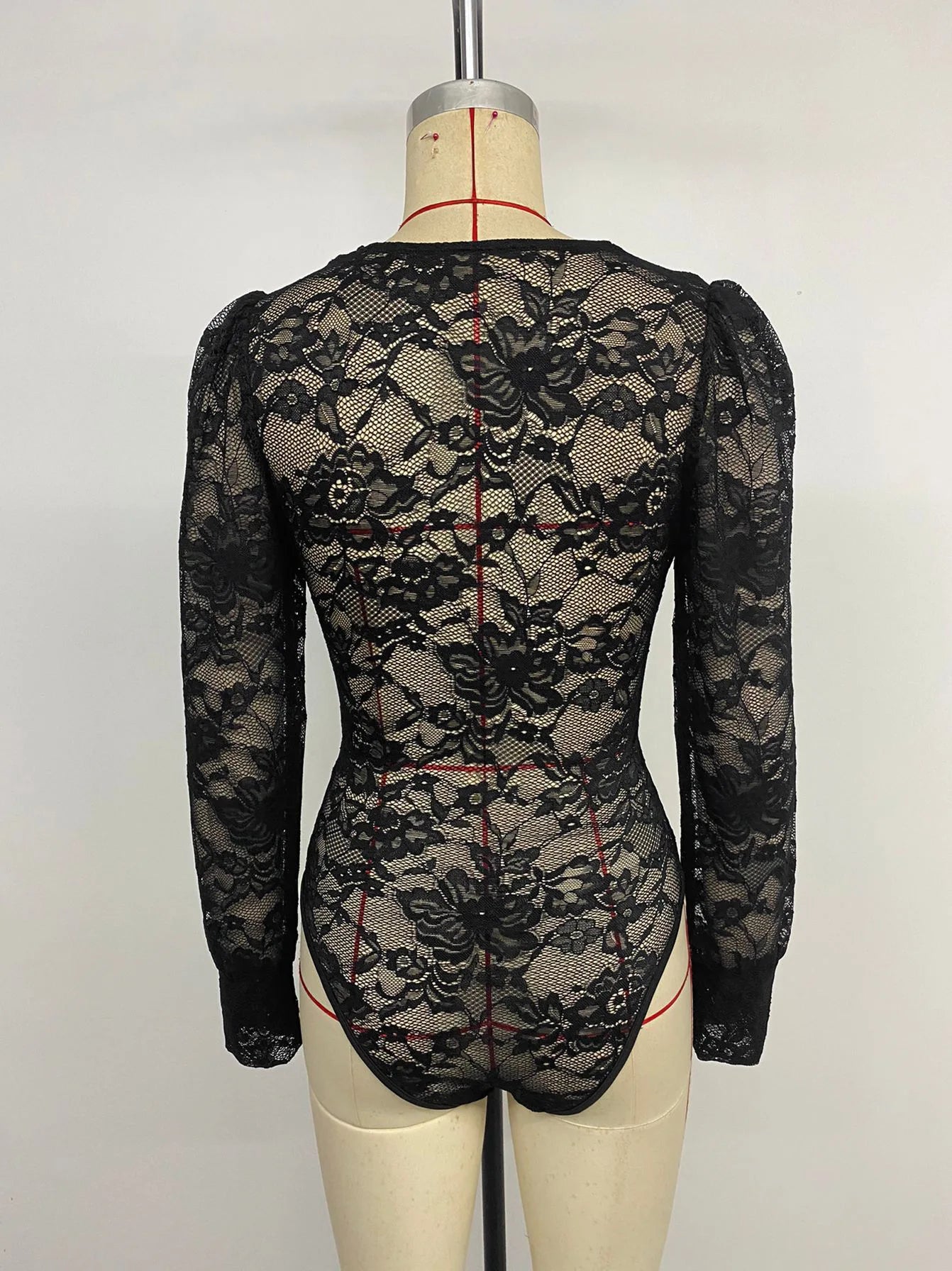 Effen kleur slank zomer elegant trend strakke dames lange mouwen sexy bodysuit
