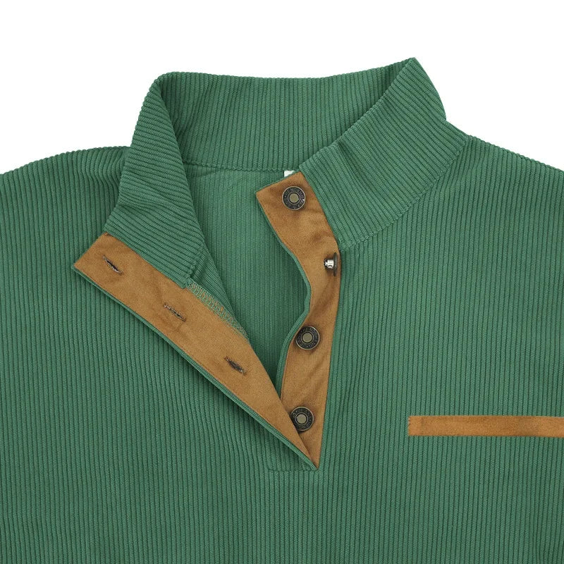 Casual Outdoor Men s Jacket Spring Autumn Corduroy Long Sleeve Stand Collar Sweatshirt Comfortable
