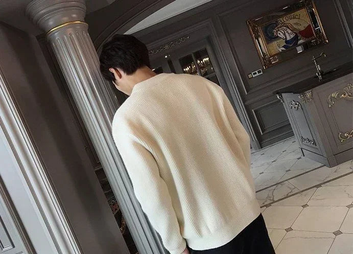 Man Clothes Coat Zipper Plain Knitted Sweaters for Men Jacket Zip up Cardigan