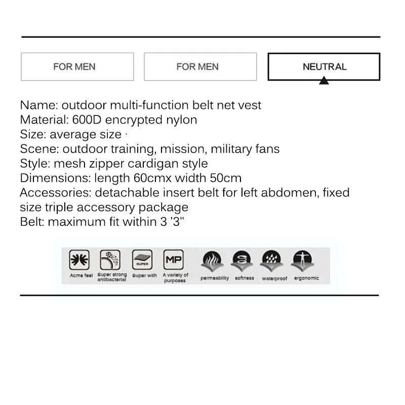 Adjustable Molle Tactical Vest Military Combat Body Armor Vests Security Hunting