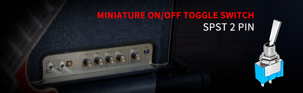 5pcs 2 Pin Mini Toggle Switch Spst 2 Position ON OFF Flat Handle Latching Switch