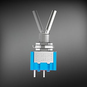 5pcs 2 Pin Mini Toggle Switch Spst 2 Position ON OFF Flat Handle Latching Switch