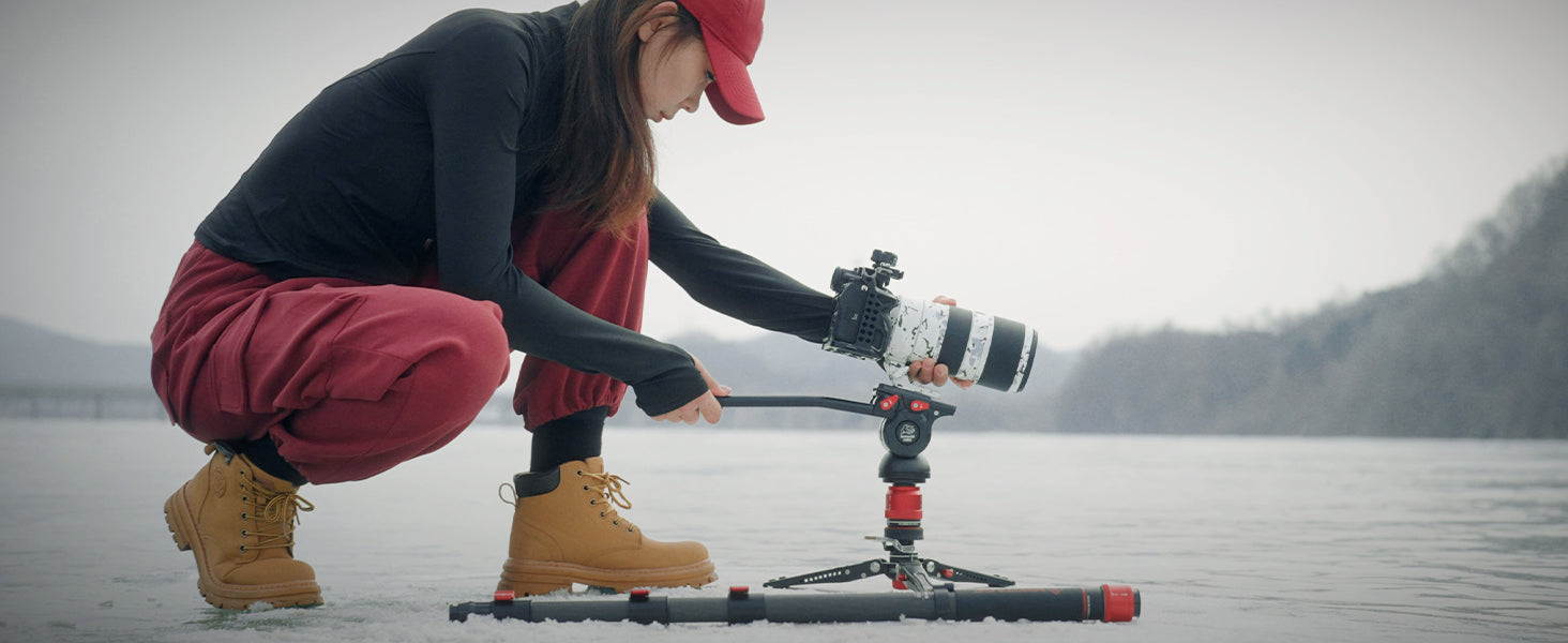 Ifootage Gazelle Tc6s 65 Carbon Fiber Video Tripod, Professional Camera Tripods 3 Sections with