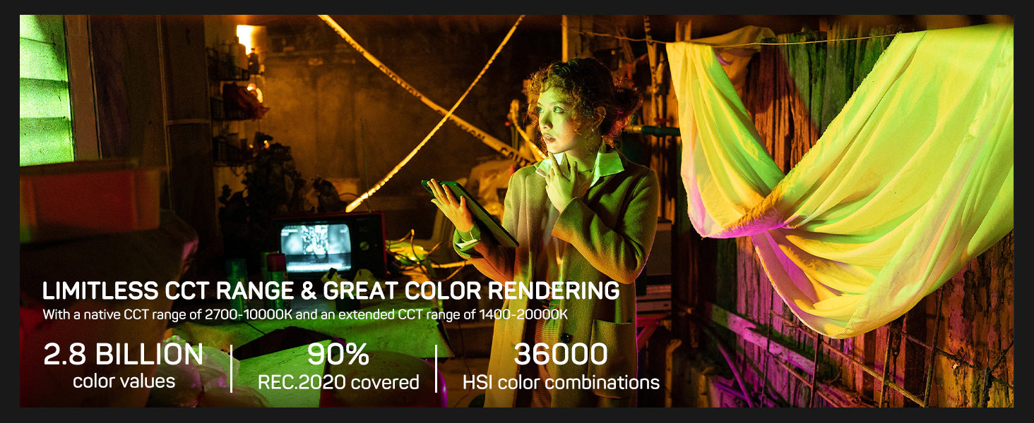 Ifootage Rgbw LED Video Light, LED Panel Light with U Bracket, 7200 Lux 1m 2700k 6500k CRI 96 Tlci