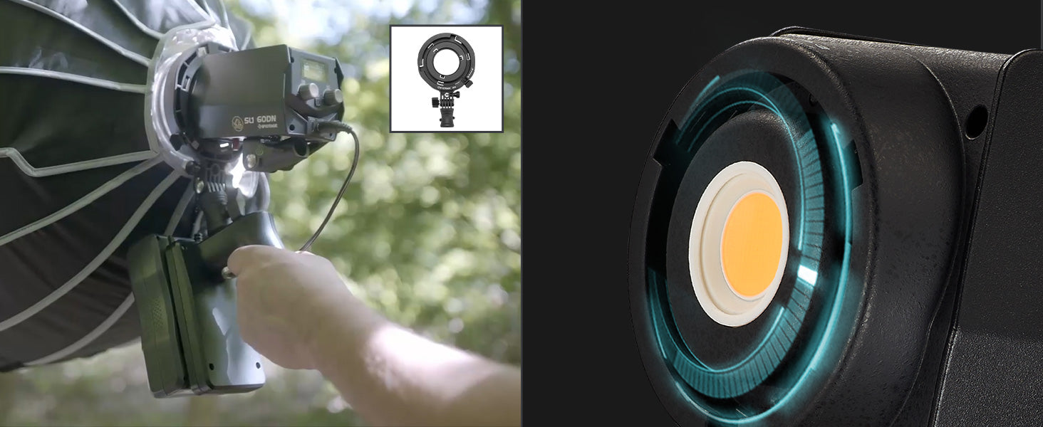 Ifootage COB Video Light SL1 60dn CRI 98 Tlci 99 12200 LM 70W COB Light with 5600k Daylight Mini