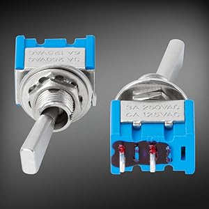 5pcs 2 Pin Mini Toggle Switch Spst 2 Position ON OFF Flat Handle Latching Switch