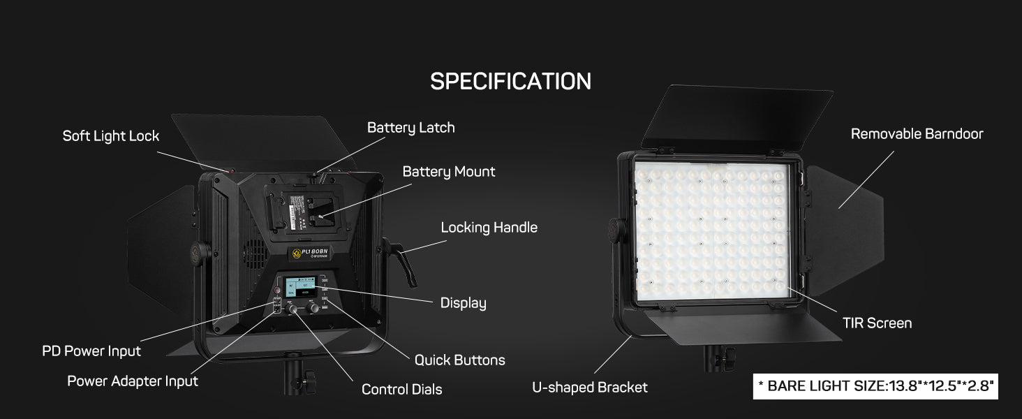 Ifootage Rgbw LED Video Light, LED Panel Light with U Bracket, 7200 Lux 1m 2700k 6500k CRI 96 Tlci