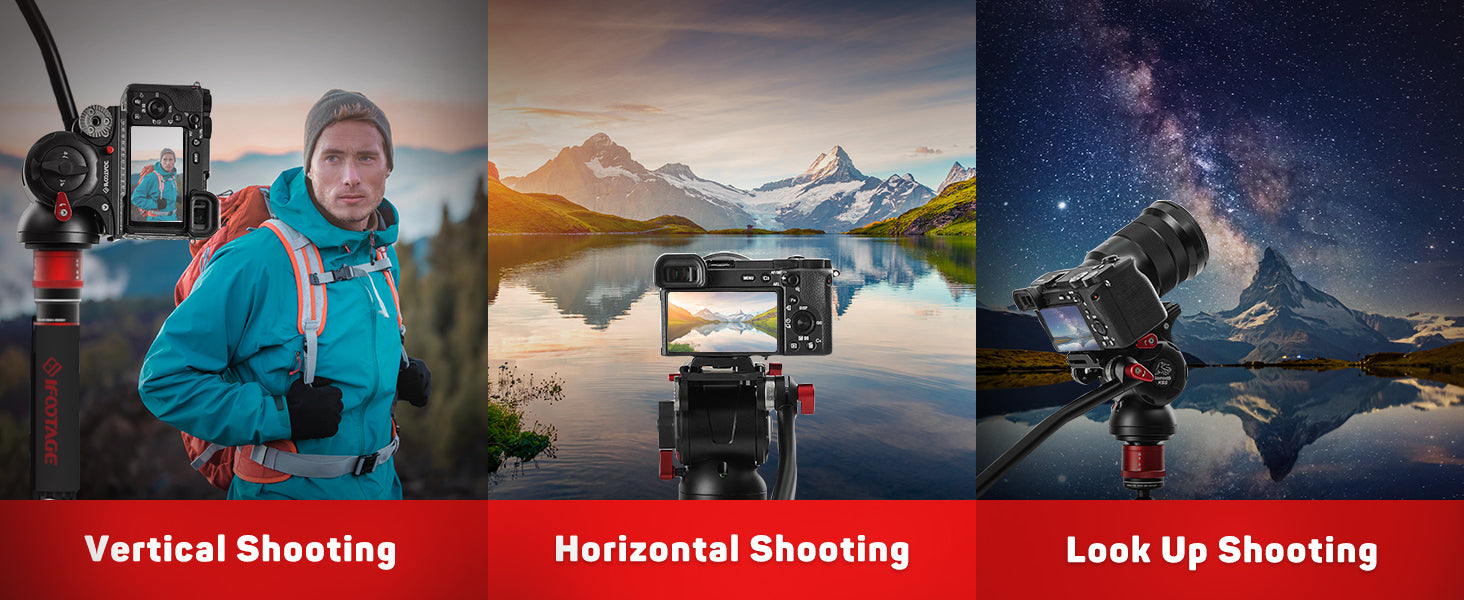 Ifootage Gazelle Tc6s 65 Carbon Fiber Video Tripod, Professional Camera Tripods 3 Sections with