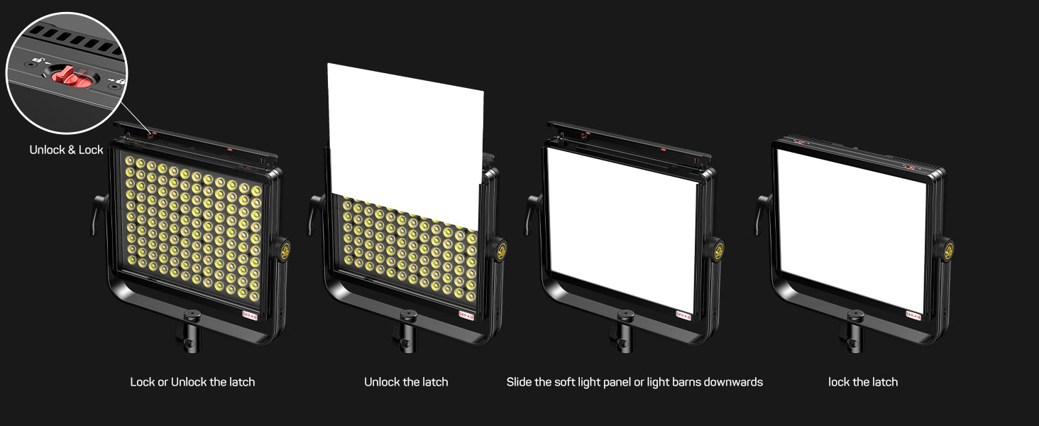 Ifootage Rgbw LED Video Light, LED Panel Light with U Bracket, 7200 Lux 1m 2700k 6500k CRI 96 Tlci