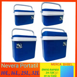 Portable Thermal Rigid Plastic Cooler with Handle, to Keep Drinks and Food Cold, Polypropylene Plastic, Ideal for Beach, Outdoor Hiking, in the Garden, Camping, Barbecue, Picnic. 10L, 16L, 25L, 32L