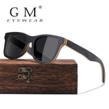 GM Luxury Skateboard Wood Sunglasses Vintage Black Frame Wooden Sunglasses Women Polarized Men's Bamboo Wood Sunglasses S5832
