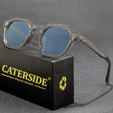 CATERSIDE Retro Polarized Sun Glasses Men Ultralight TR90 Frame Polygon Sunglasses UV400 Outdoor High Quality Travel Eyewear