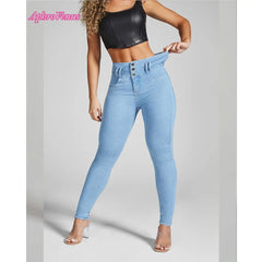 Women's High Waist Tight Elastic Shaped Hip Lifting Jeans Stretch Jeans Y2K Streetwear Fashion Slim Pencil Pant Trousers