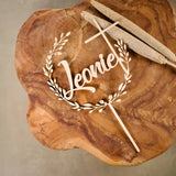 Personalized Cake Topper for Baptism Communion Confirmation With Name Made Of Acrylic Custom With a Cross