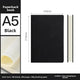 A5 huidvriendelijk zacht leren boek - Zwart