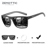 ZENOTTIC Fashion Square Prescription Sunglasses for Unsiex Lightweight TR90 Myopia/Hyperopia/Progressive Optical Sun Glasses