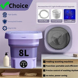 8L Portable Folding Washing Machine Bucket for Clothes Socks Underwear Cleaning Washer Portable Small Travel Washing Machine